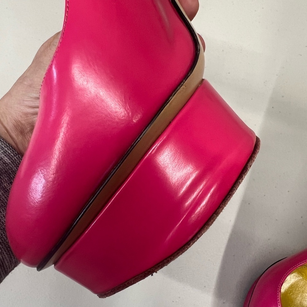 Charlotte Olympia Dolly Barbie Pink Leather Platform Stiletto Pumps Size 38.5 - Picture 8 of 11